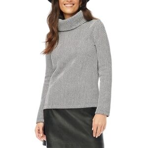 J. Crew Herringbone Funnel Neck Sweater